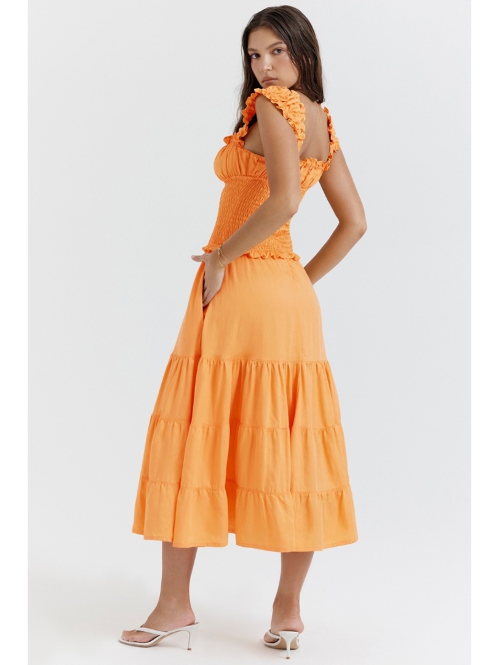 NEW House of CB Phedra Dress Warm Apricot Small - Picture 4 of 17